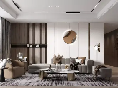 Modern living room 3D model 11