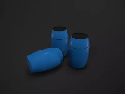 Plastic Barrel Model Game Ready  Low-poly 3D model