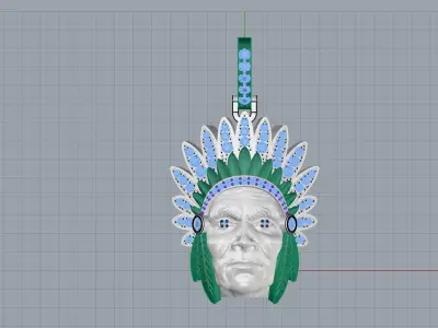 Native American Indian man pendant model Z30 3D print model