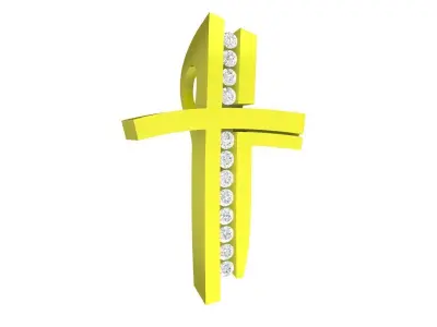 A6833 Luxury Art Diamond Cross Pendant 3D print model