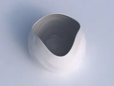 Bowl Spheric wavy with horizontal sections 3D print model