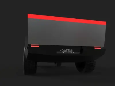CyberTruck futuristic vehicle Low-poly 3D model