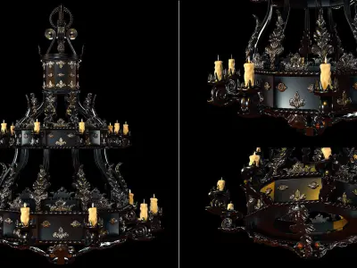 chandelier in style of person 3D model