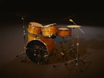 Drums drum set Free 3D model
