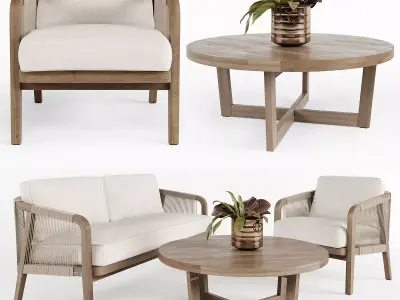 Outdoor furniture w001 3D model