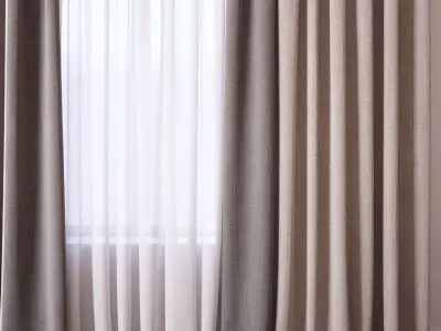 Set 48 Curtains 3D model