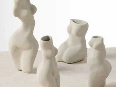 Female Body Vase Decor Set 24  3D model