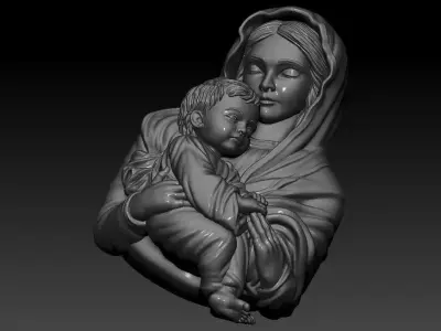 Mother and Child  3D Printable Pendant 3D print model