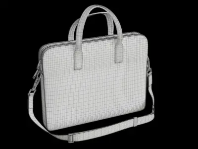 Luxury Blue Leather Hand Bag 3D model