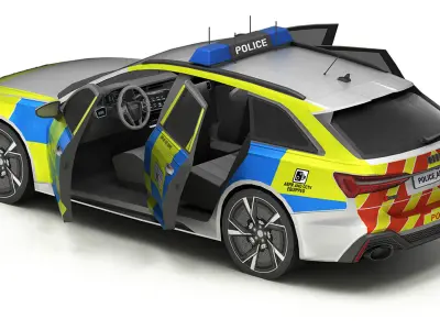 Car Police 6 Low-poly 3D model