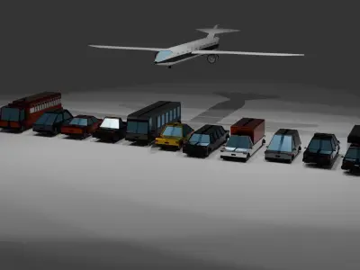Lowpoly-cars Low-poly 3D model