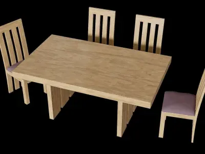 Table set Pack 10 Low-poly 3D model