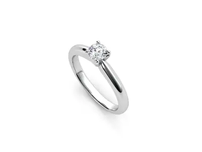 ZDR064 solitaire diamond engagement ring gold 3D print model