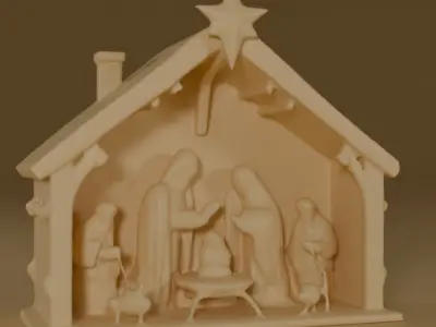 abstract nativity scene 2 3D model