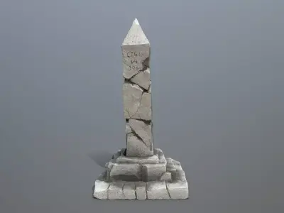 old pillar Low-poly 3D model