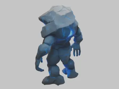 Golem Stone Character Low-poly 3D model