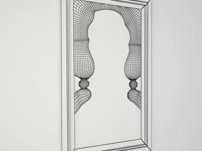 Blue Peacock Mirror 3D model