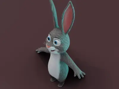 Cartoon Rabbit 3D Model Low-poly 3D model
