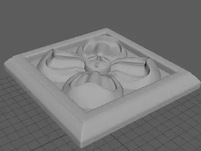 rosette flower on plate Free 3D model