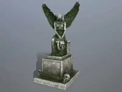 statue 3 of angel Low-poly 3D model