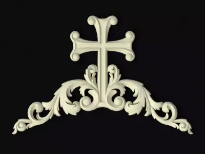 Central decor ornament for furniture 3D model 812