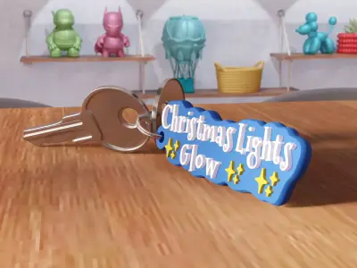 Christmas Lights Glow Star Keychain - 466 3D print model