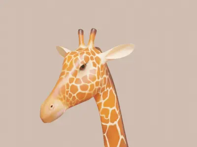 Giraf handpainted not rigged Low-poly 3D model