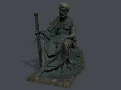 Man Statue 2 Low-poly 3D model