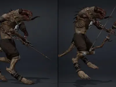 Ghost Archer Damaged Low-poly 3D model