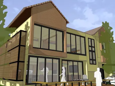 House with pool and garden 3D model