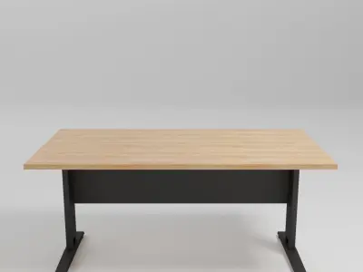 OGI N - Rectangular melamine-faced chipboard office desk - Free 3D model