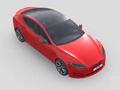 Low Poly Car - Tesla Model S Plaid 2021 Low-poly 3D model