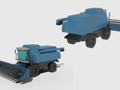 low-poly model combine harvester 3D model
