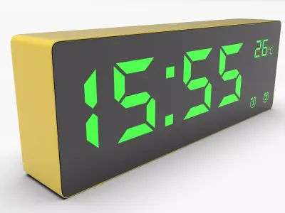 CLOCK YELLOW GREEN Low-poly 3D model