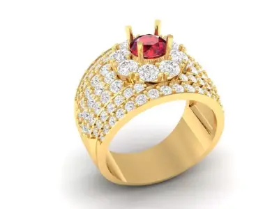 Luxury Diamond Pave Men Ring Jewelry 146 3D print model