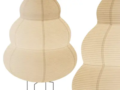 Japanese Paper Floor Lamp 3D model