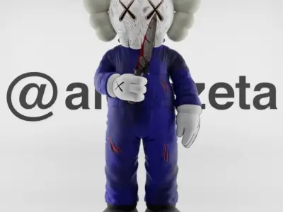 Kaws Michael Myers Textured Low-poly 3D model