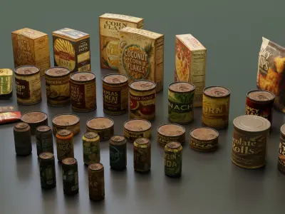 Food Pack - 93 Plus Game Ready Assets with 4K PBR and LODs Low-poly 3D model