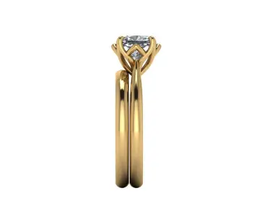Solitaire Twist Prong Diamond Ring V3 3D print model