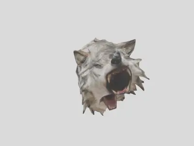 Wolf Head 3D Model Low-poly 3D model