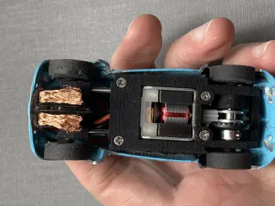 adjustable slot car chassis 3D print model