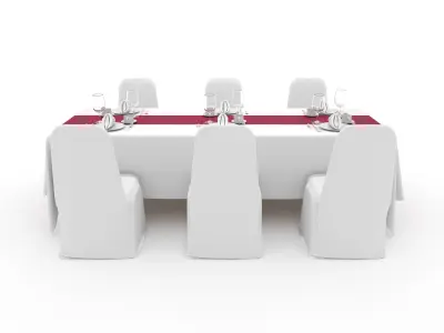 Banquet Table and Chair 102 3D model