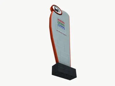 petrol pump sign board Low-poly 3D model