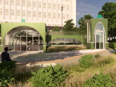 Subway Station Entrance with Elevator in Kyiv 3D model