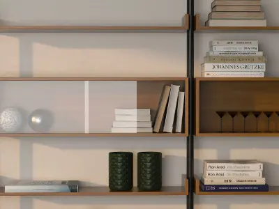 shelving bookshelf design - bookcases for living room 3D model