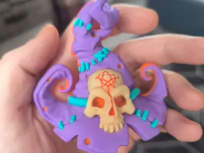 Halloween witch hat keychain bas-relief 3d print 3D print model