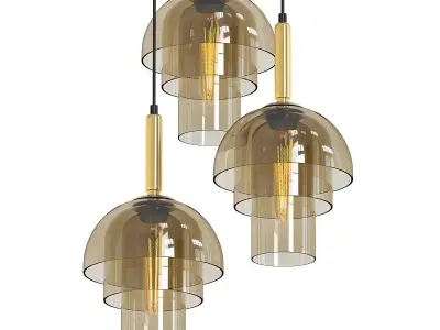 Luxury Amber Glass Pendant 3D model