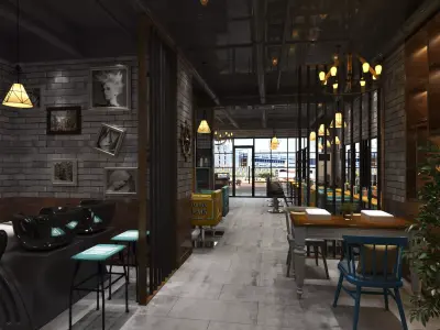 BARBER SHOP  Low-poly 3D model