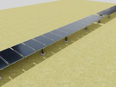 Solar Tracker Systems Type-4 3D model