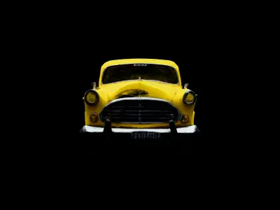 Classic Yellow Taxi 3D Model Low-poly 3D model